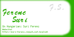 ferenc suri business card